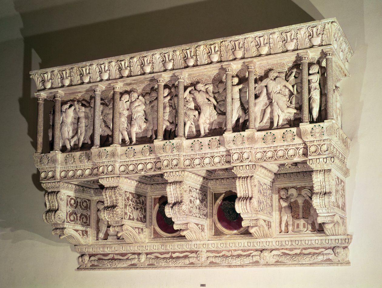 Cantoria, 1433-39 (mármore) (ver também 340290 e 136093) de Donatello