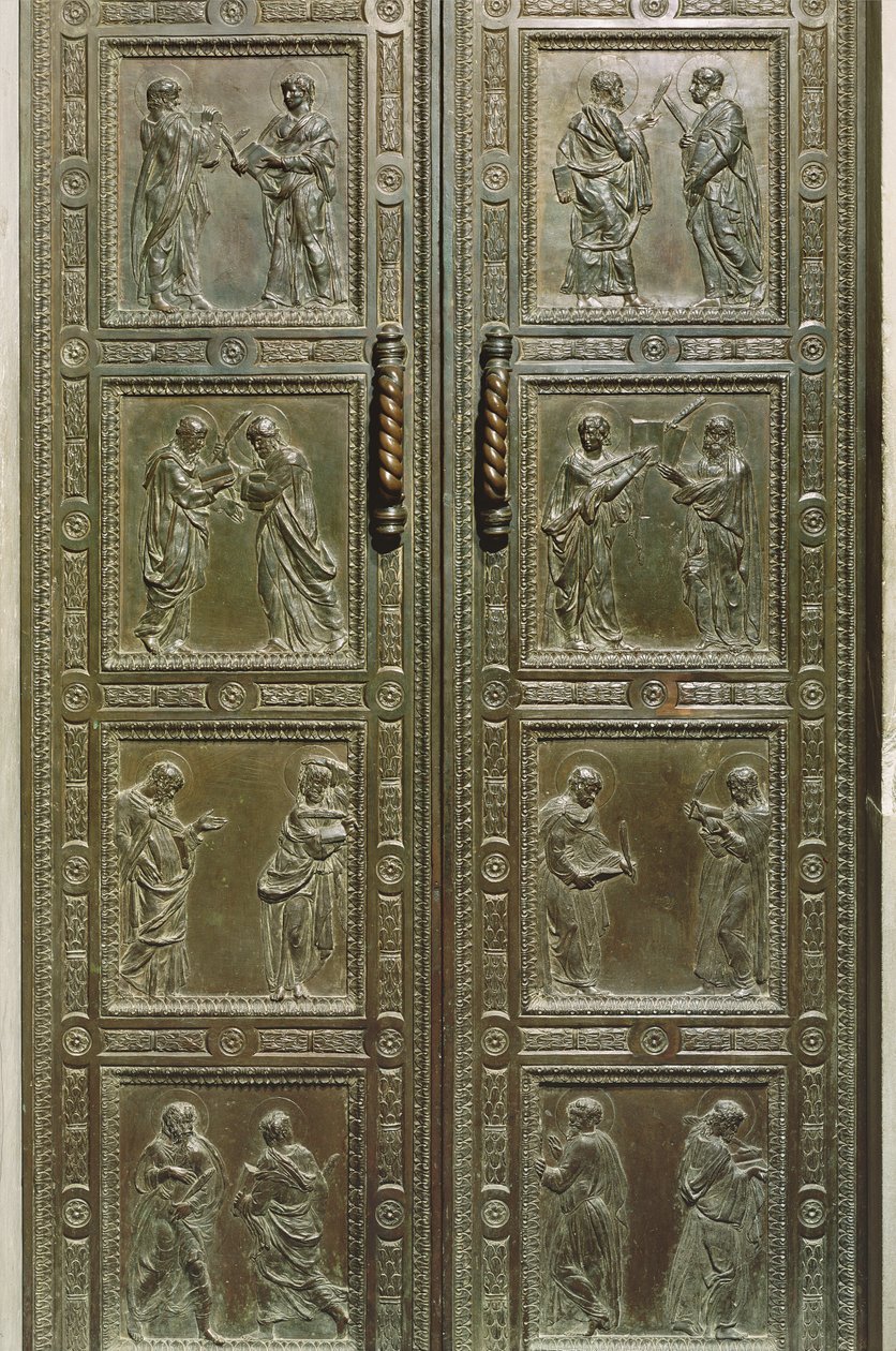 Portas representando Mártires, 1440-43 (bronze) (detalhe) de Donatello