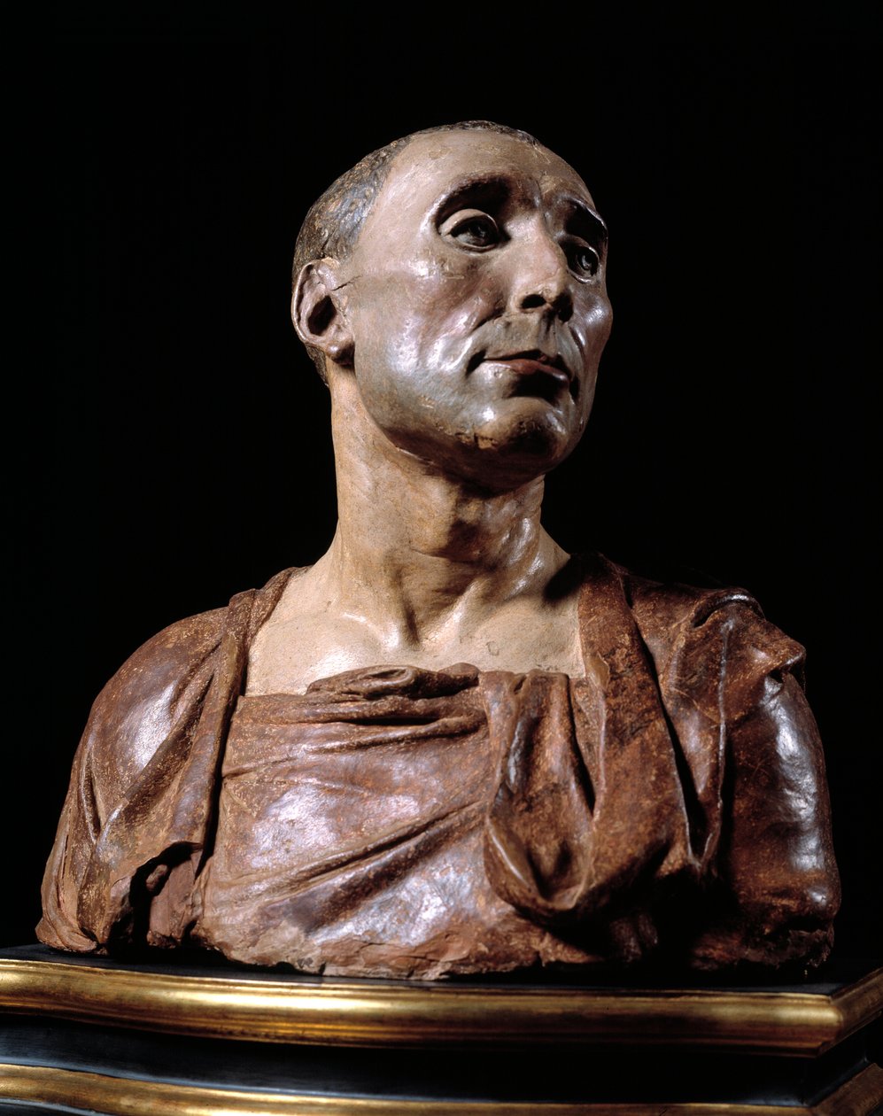 Busto retrato do condomínio (líder) Niccolo da Uzzano (1359-1431)" Escultura em terracota de Donato de 