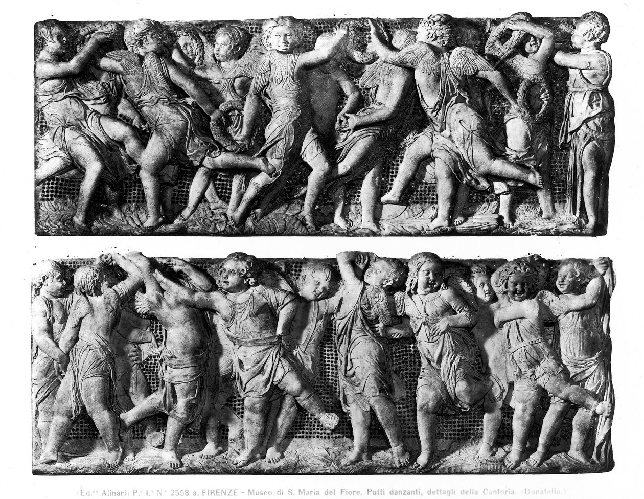 Painel de Dança Putti, do Cantoria, da Galeria de Canto do Duomo (mármore) de Donatello