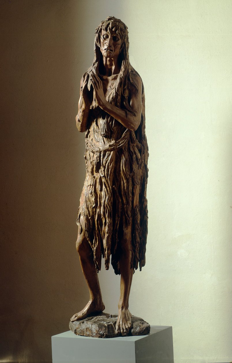 Penitente Madalena de Donatello (ca 1386-1466), estátua de madeira de Donatello