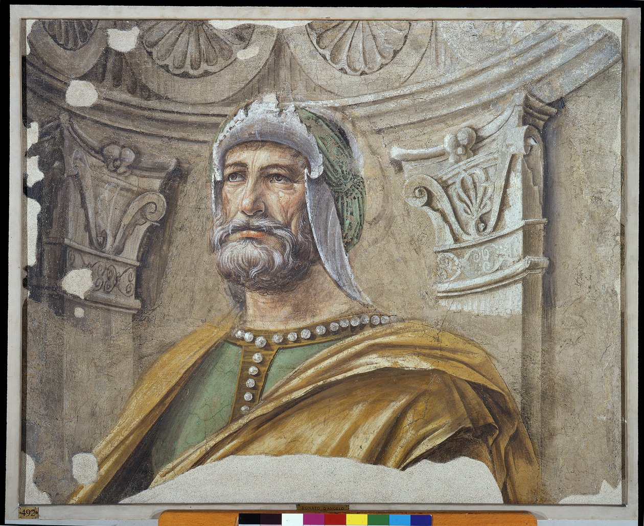Homem de Armas com Barba e Capacete de Donato Bramante