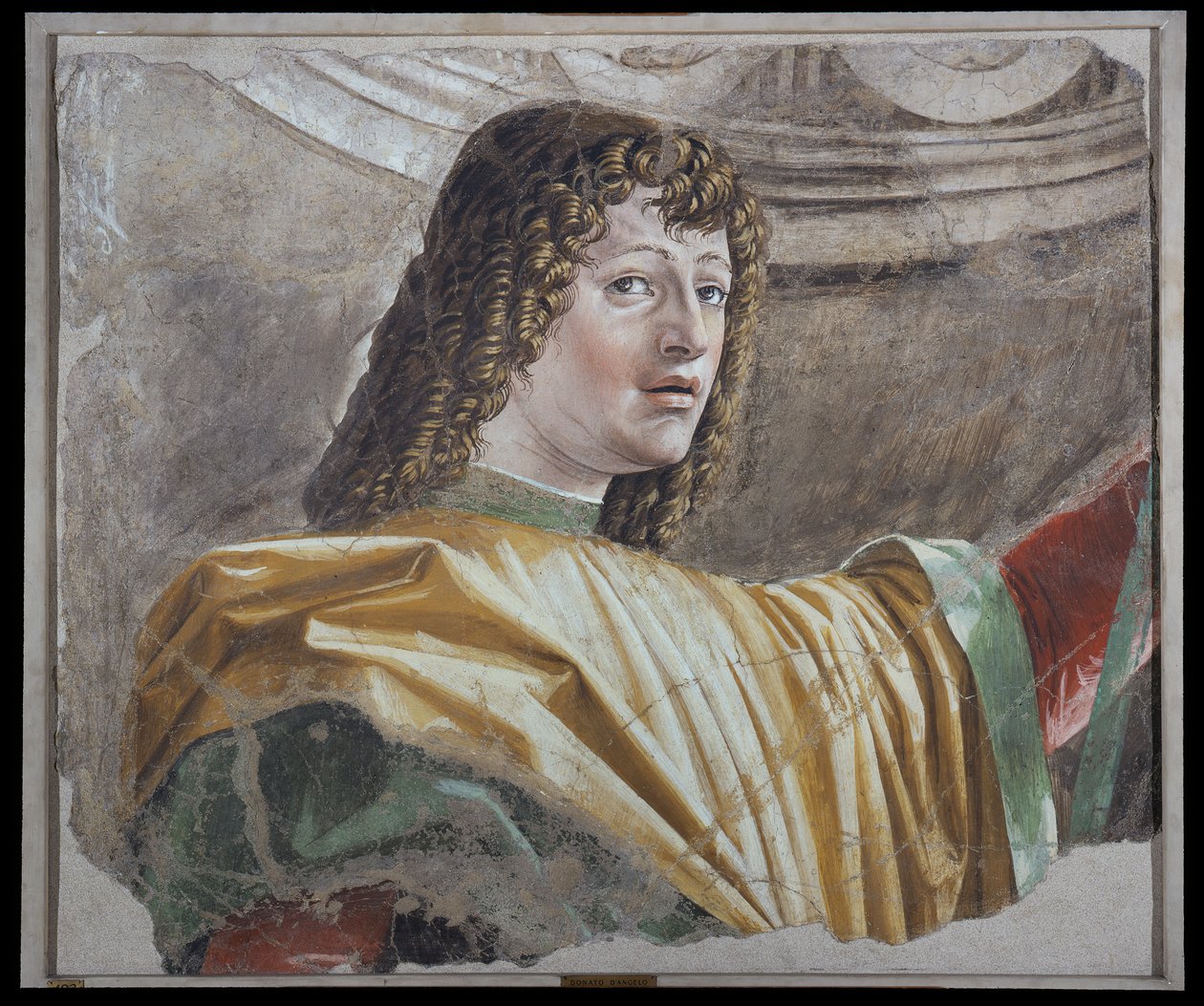 Homem com o alabarda, c.1486 (fresco destacado transportado em lona) de Donato Bramante