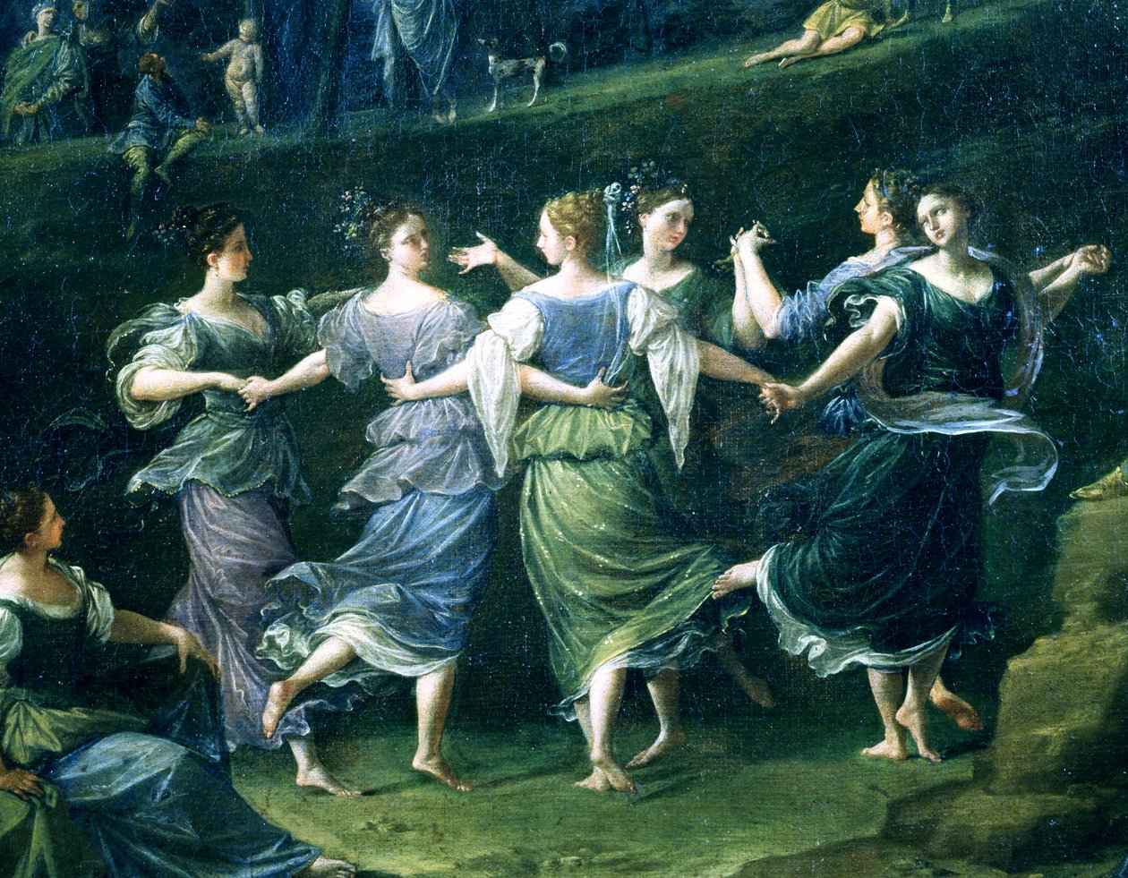 Dançarinos, detalhe da dança das ninfas, 1724-25 de Donato Creti