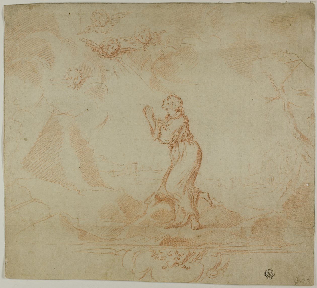 Mulher em êxtase, e Putti de Donato Creti