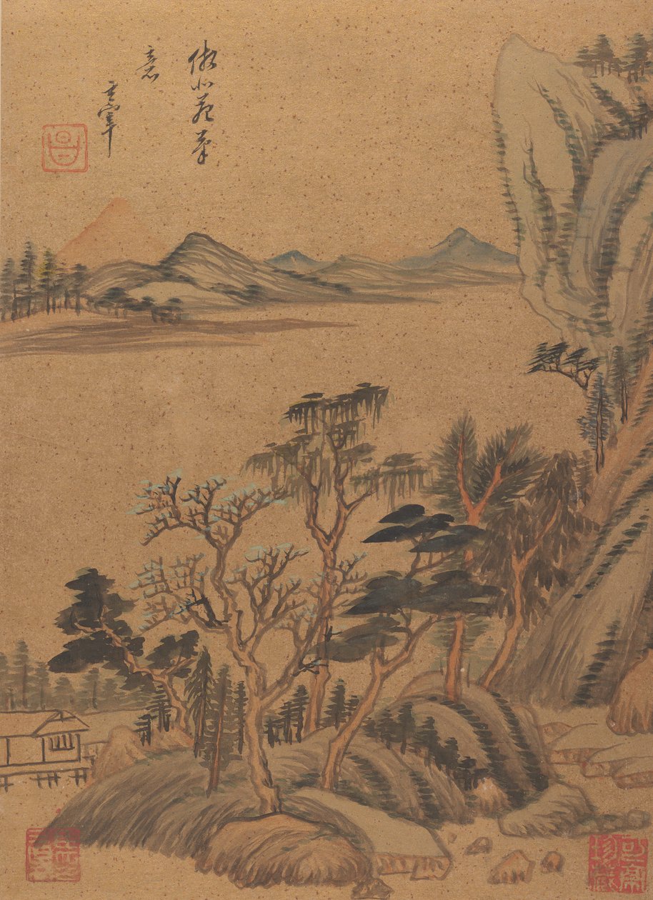 Paisagens e poemas, século XVII, provavelmente após 1625. de Dong Qichang
