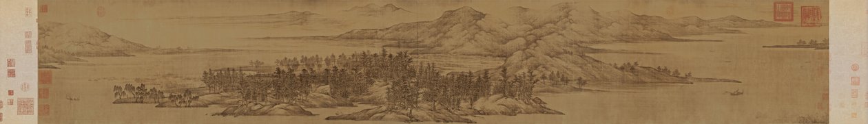Vista de verão de Jiangnan, século X. de Dong Yuán