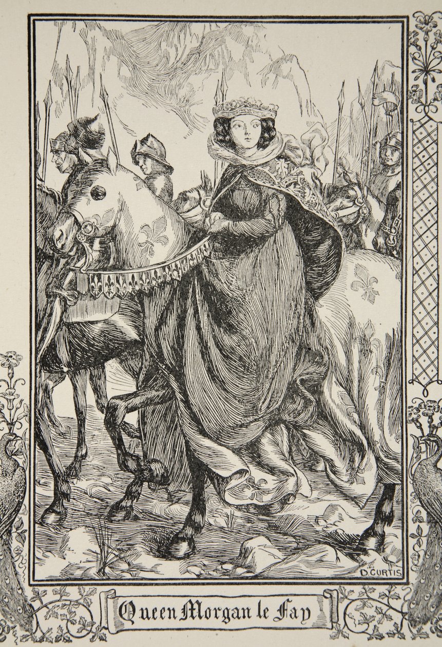 Rainha Morgan le Fay, ilustração de &39;Histórias do Rei Arthur e a Mesa Redonda&39; de Beatrice Clay, 1ª Edição, 1905 de Dora Curtis