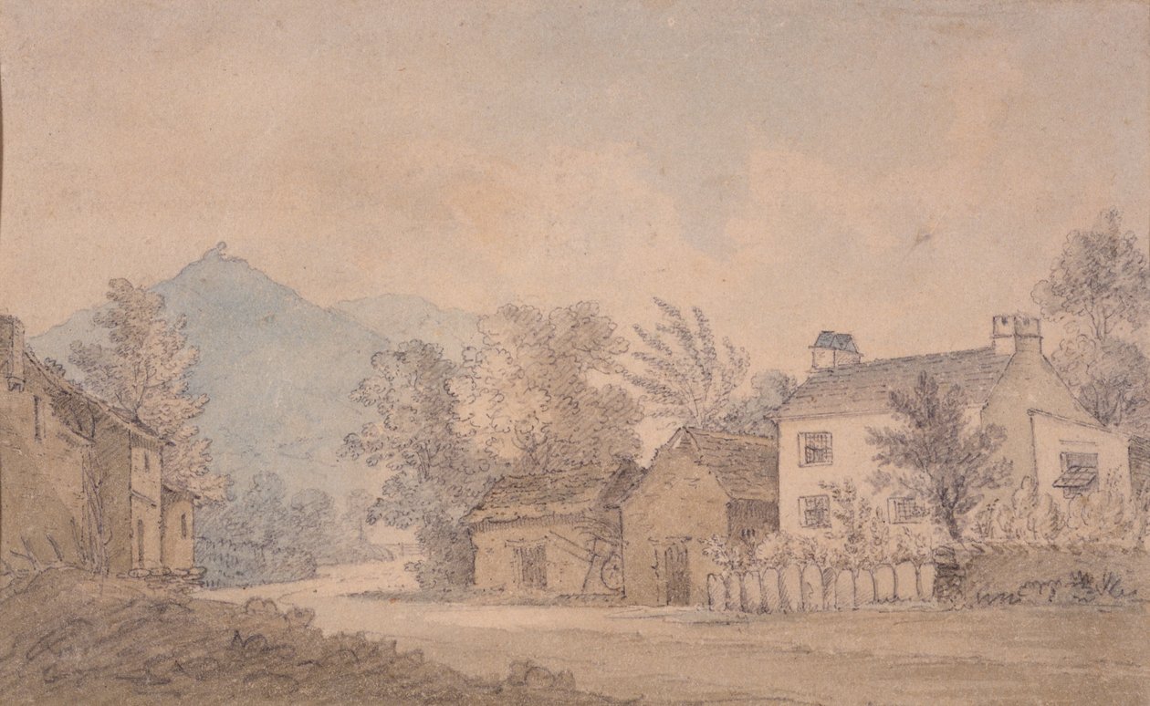 Pomba Cottage, Grasmere, c.1806 (wc no papel) de Dora Wordsworth