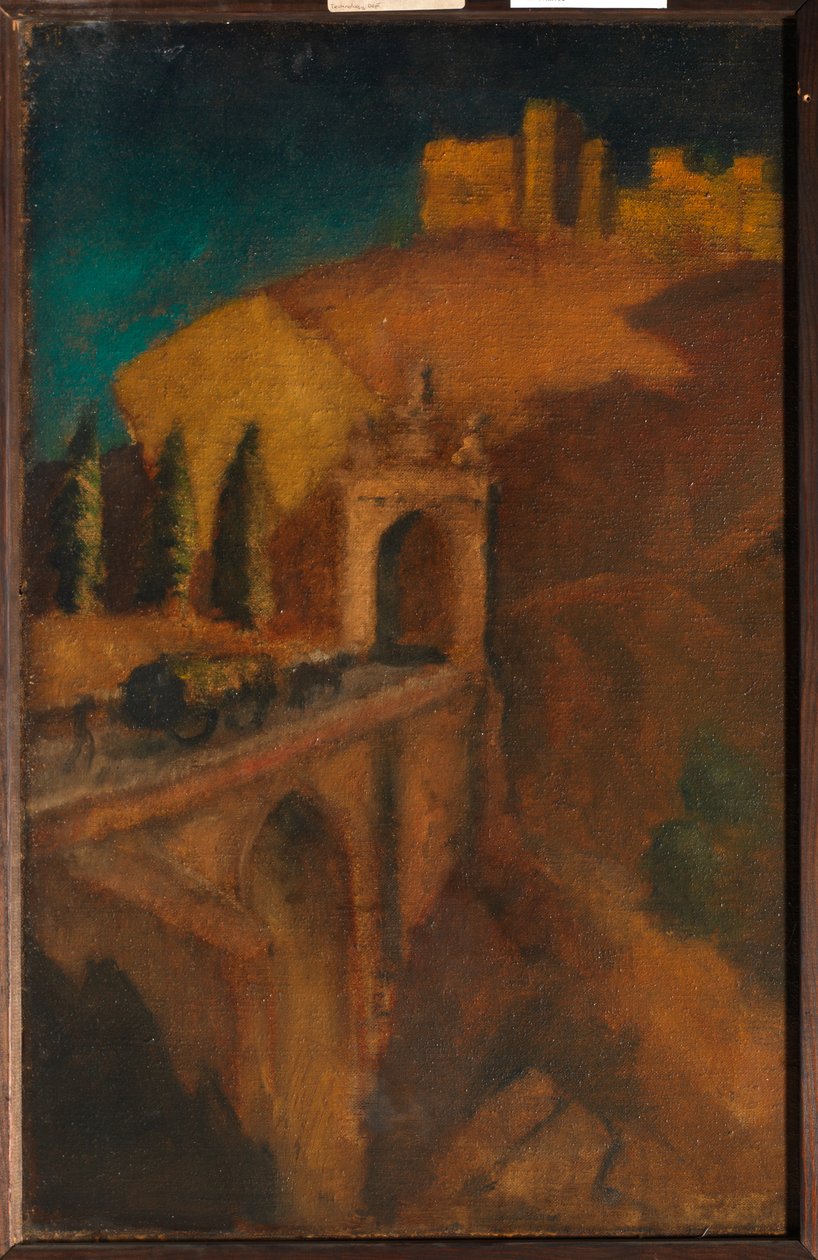 Mountain Landscape with Bridge, c. 1910 (óleo sobre tela) de Dora (attr. to) Carrington