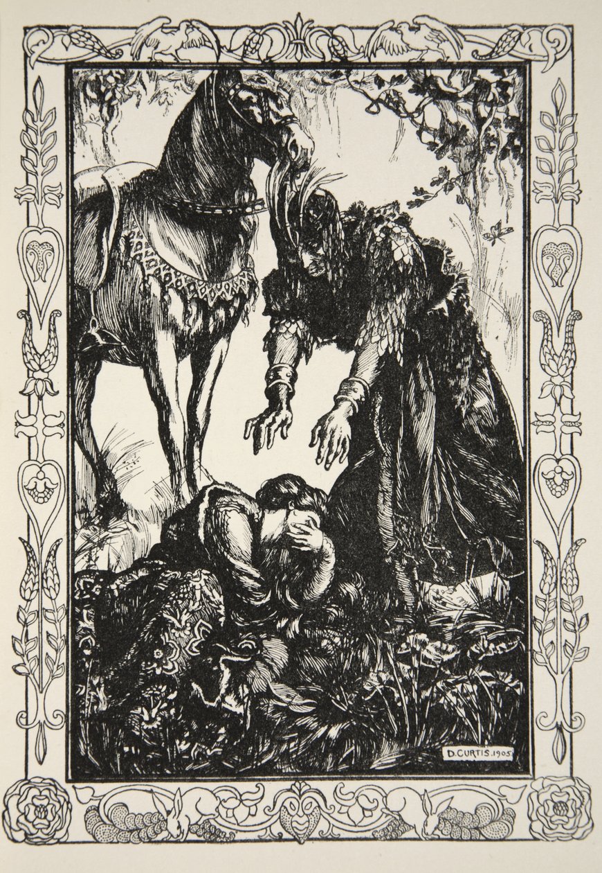 Palamides apareceu diante dela, ilustração de 