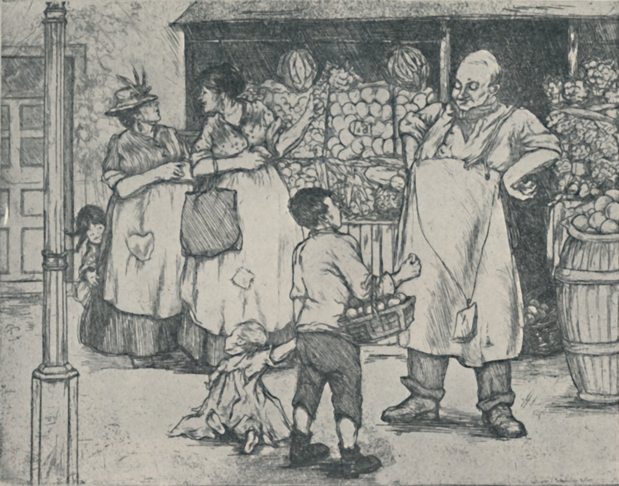 Marketing no subúrbio, 1920 de Doris Davis