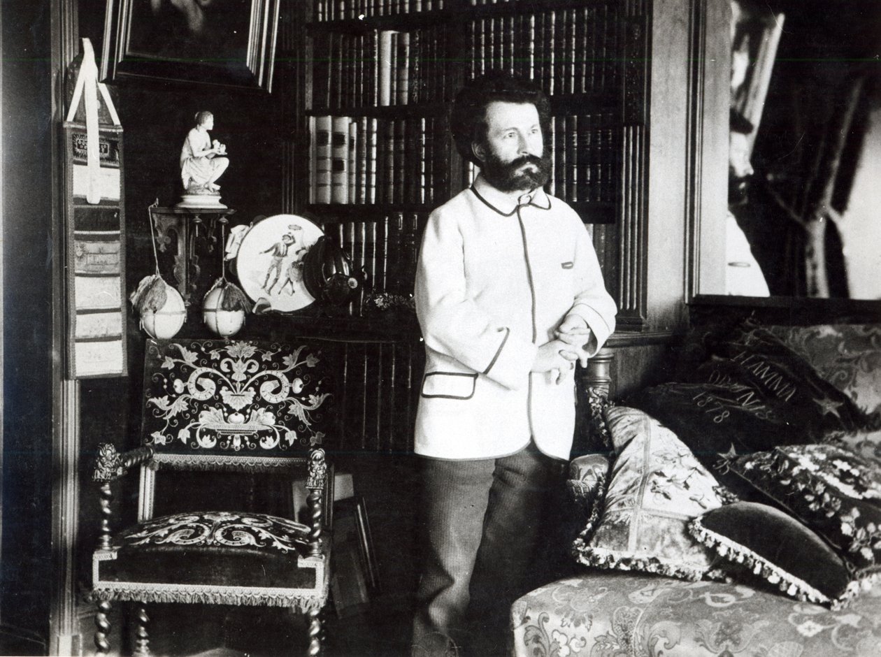 Camille Flammarion (1842-1925) em seu estudo, 1893 de Dornac