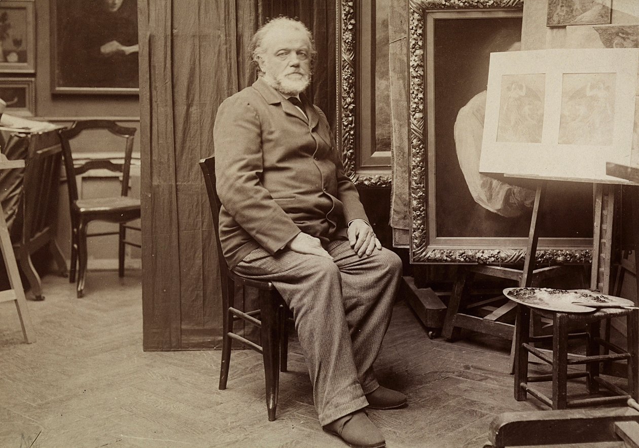 Retrato, de, um, pintor, em, seu, estúdio de Dornac
