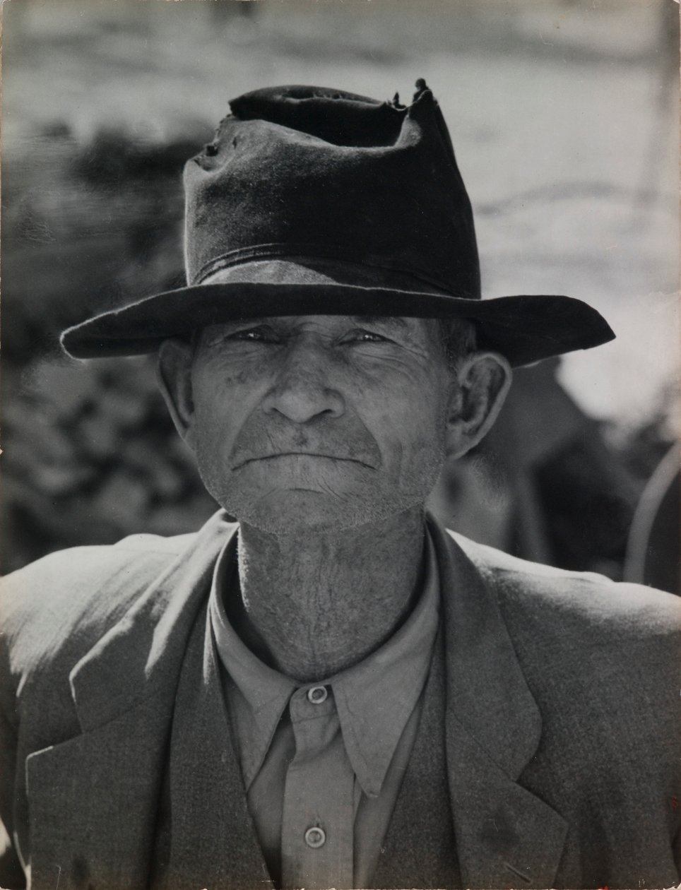 Ex-inquilino agricultor em Relief Grant, Imperial Valley, Califórnia de Dorothea Lange