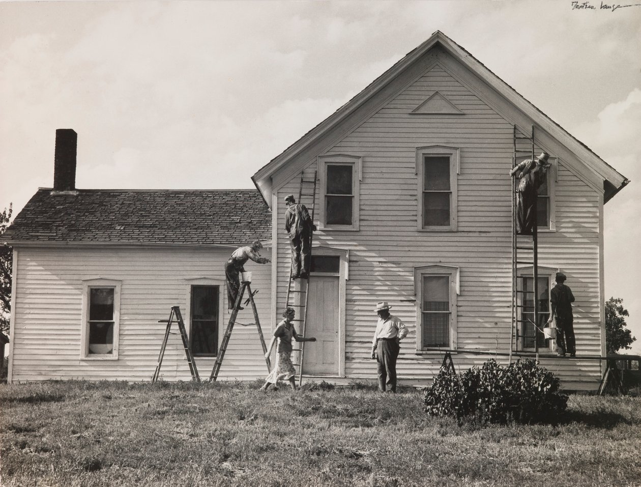 Family Farmstead, Nebraska de Dorothea Lange