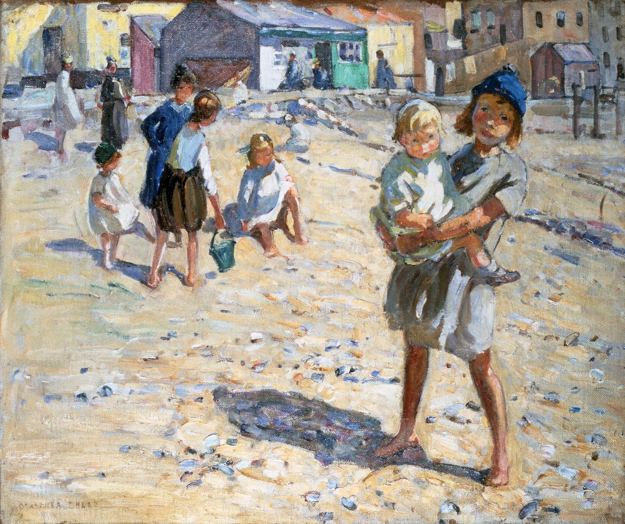 Na praia (óleo sobre tela) de Dorothea Sharp