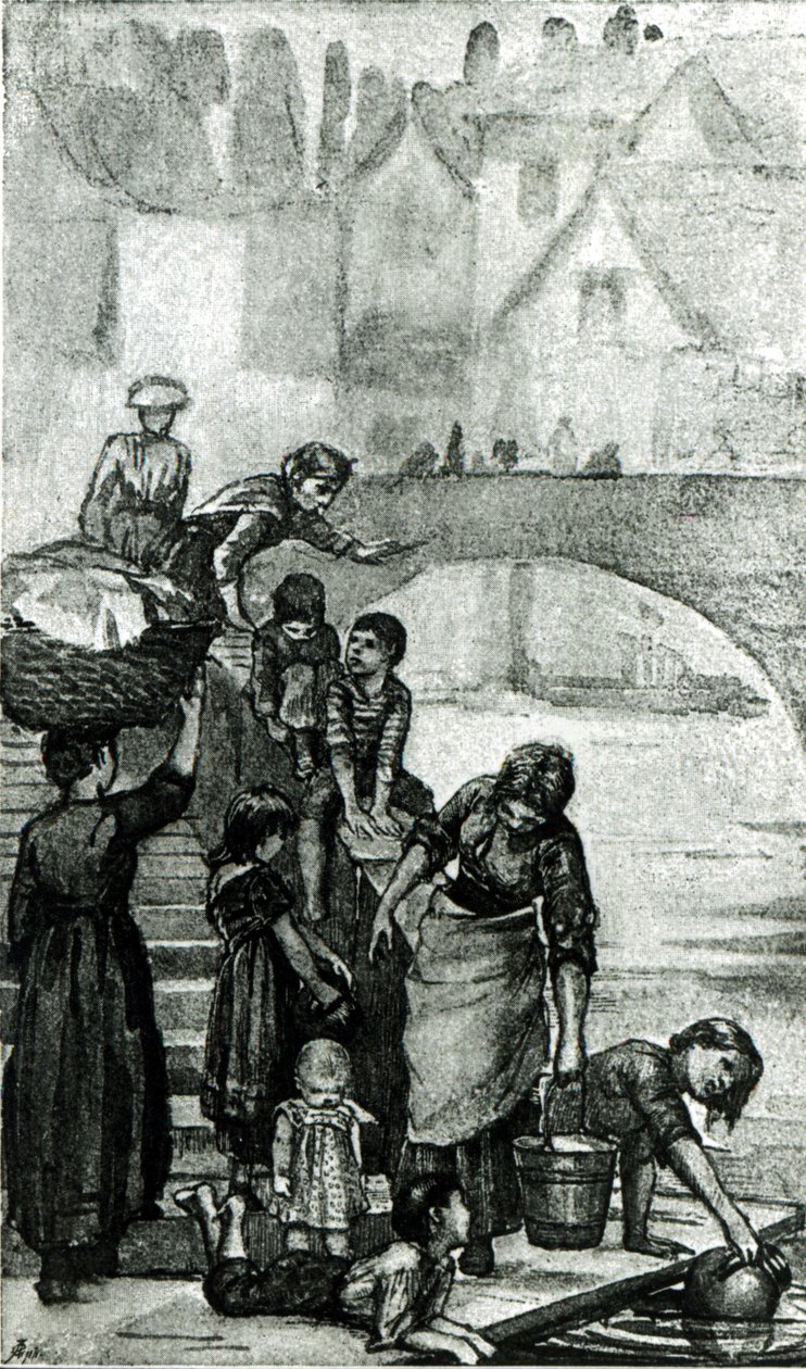 Buscando água do rio de &39;London Street Arabs&39; por Dorothy Tennant, 1890 de Dorothy Stanley
