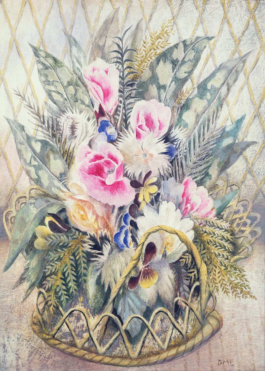 Godetias (óleo sobre tela) de Dorothy M. Larcher