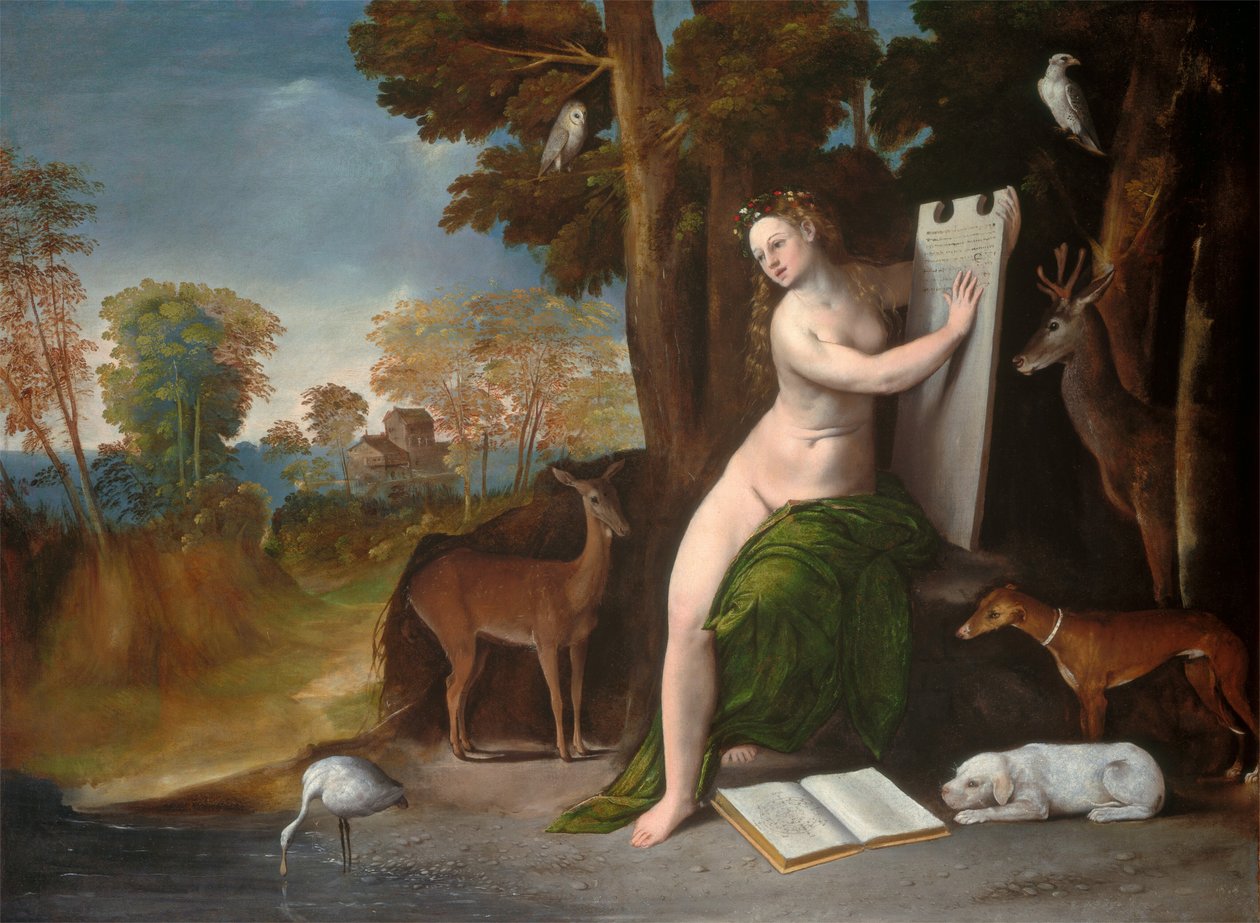 Circe e seus amantes em uma paisagem de Dosso Dossi