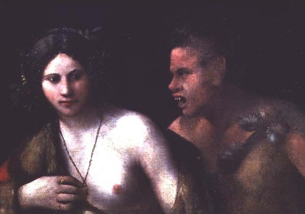 Ninfa e Satyr de Dosso Dossi