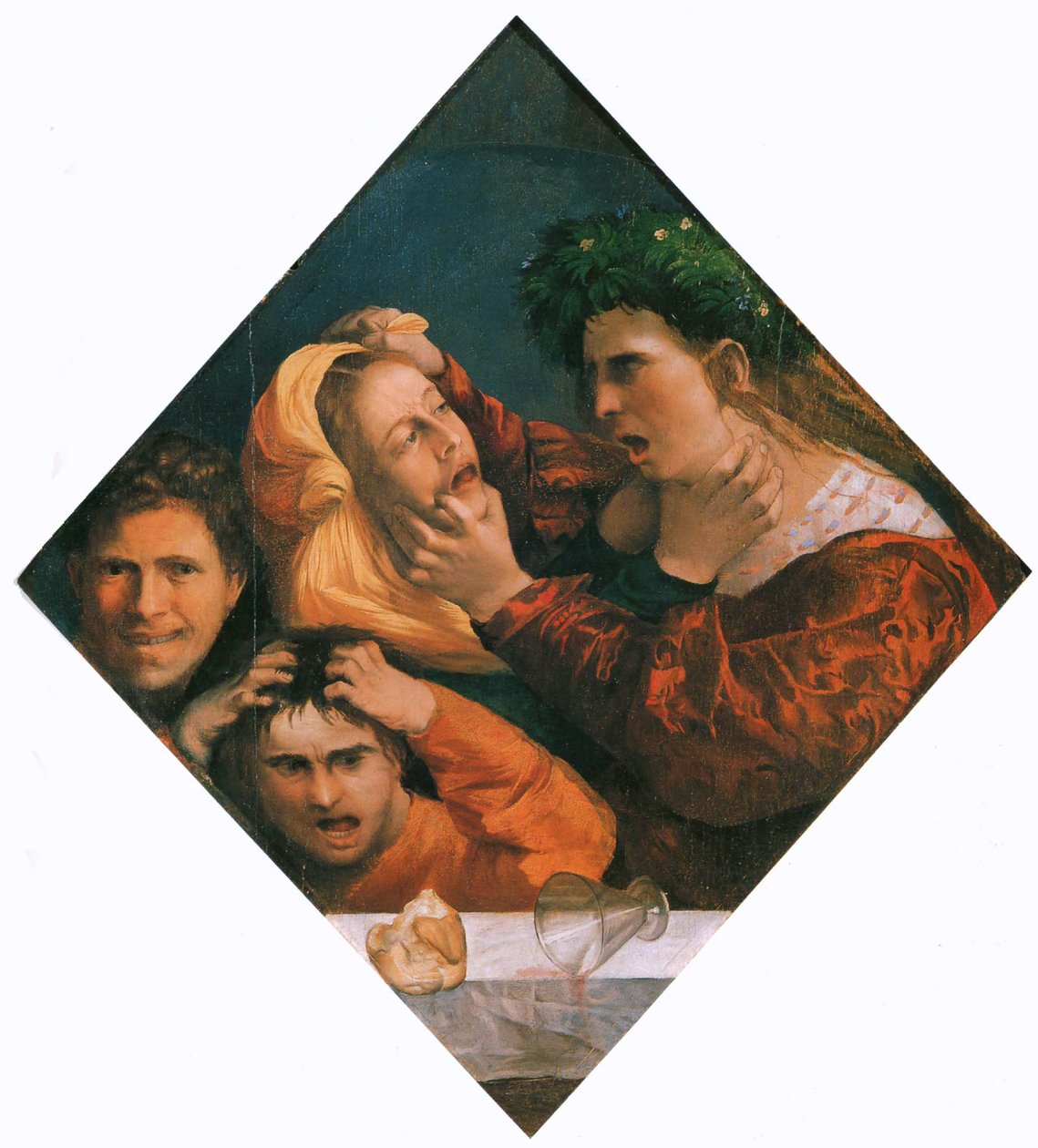 A disputa, c.1515-20 (óleo sobre tela) de Dosso Dossi