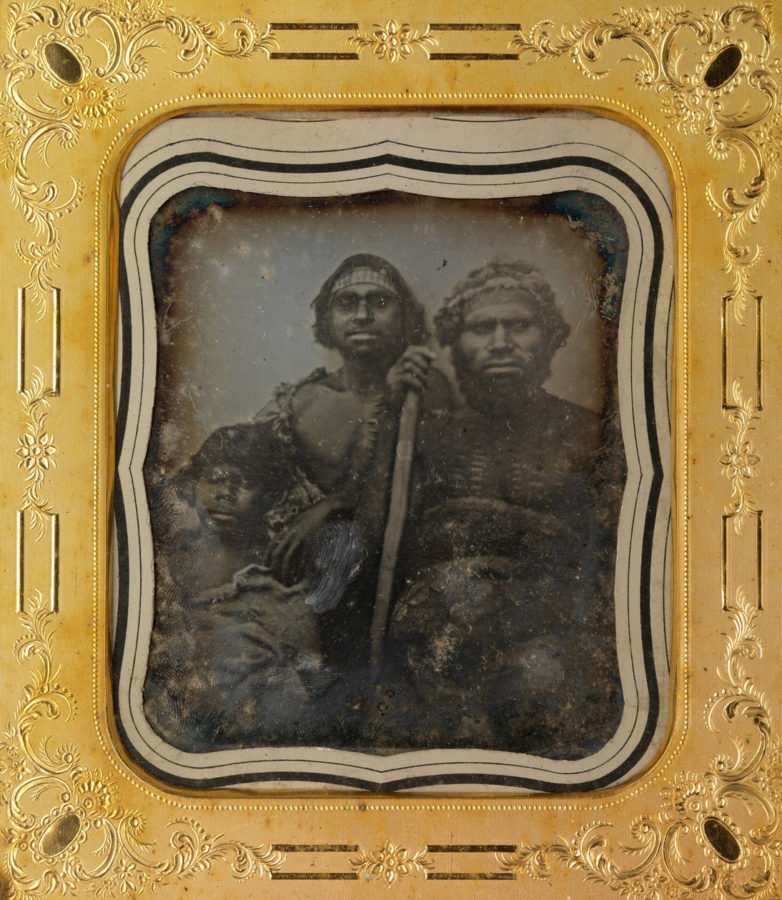 Três homens aborígines, Melbourne, Victoria de Douglas T. Kilburn