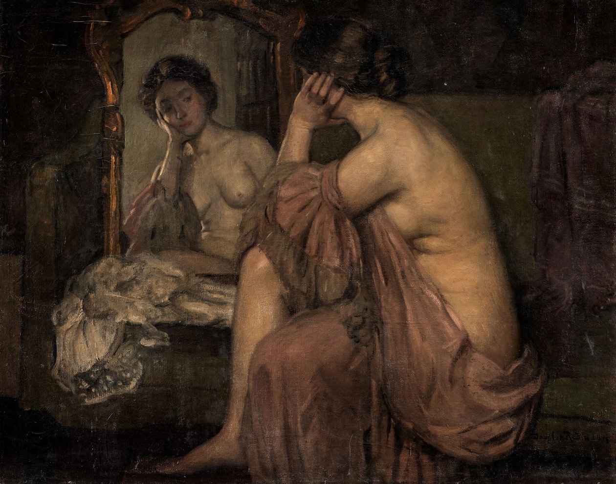 Em frente ao espelho (óleo sobre tela) de Douglas F. Robinson