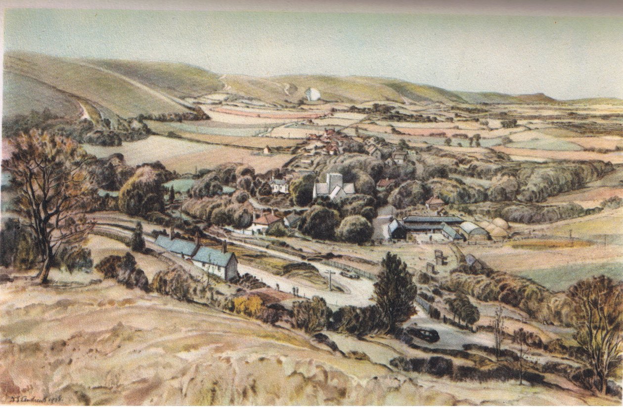 Poynings: Uma aldeia de Sussex (cor litho) de Douglas Sharpus Andrews