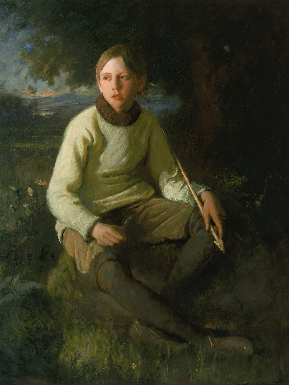 O menino com a flecha, 1903. de Douglas Volk