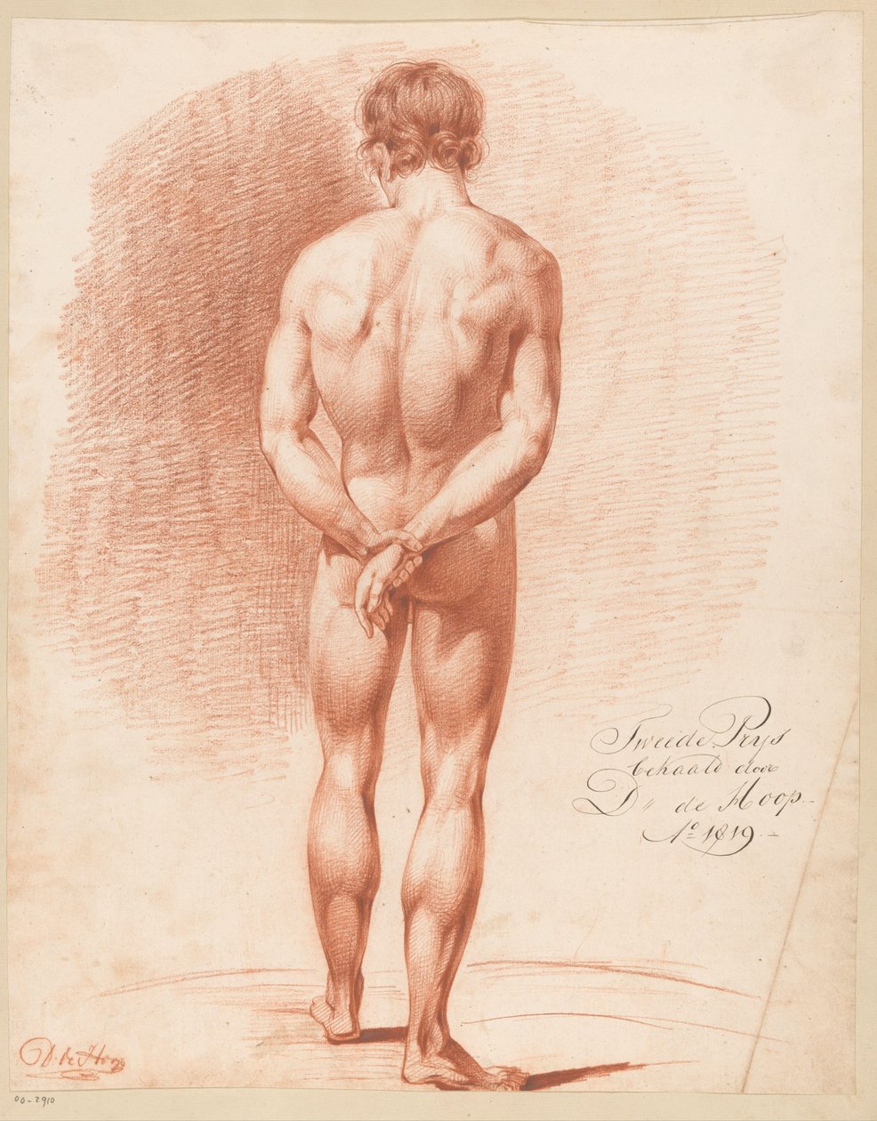 Nu masculino em pé, visto por trás (2º prémio 1819) de Douwe de Hoop