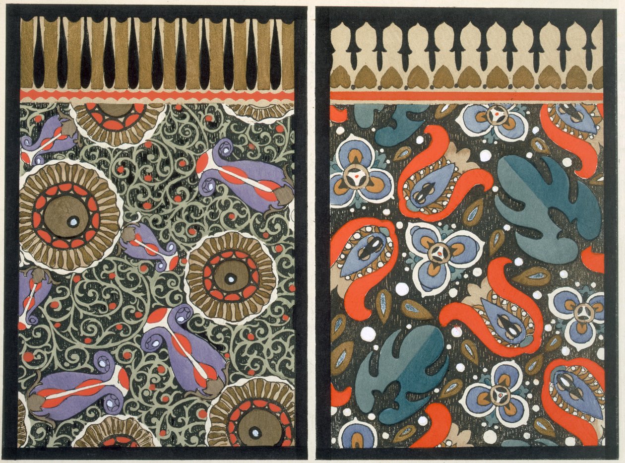 Design de papel de parede, c.1908 (estêncil) de Dr. P. Siegal