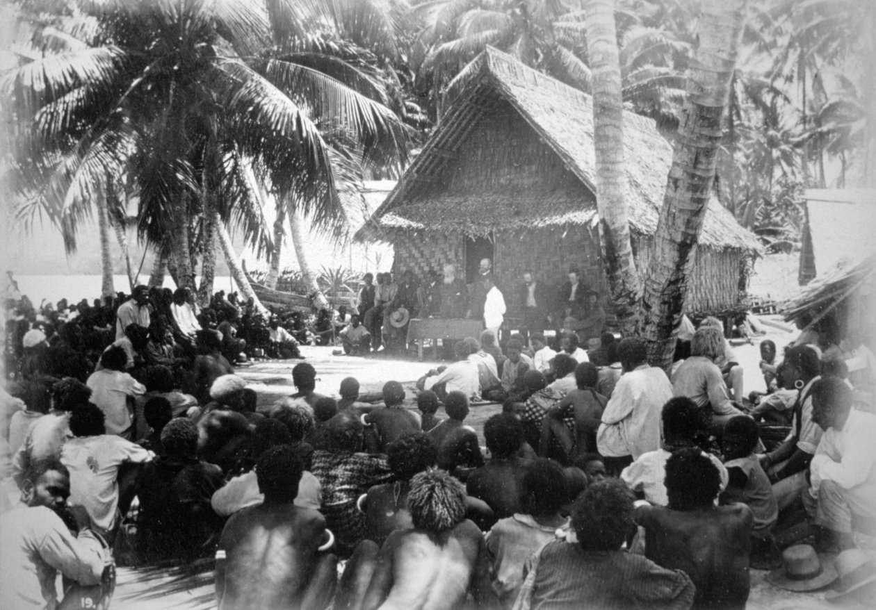 Parlamento em Hongo, Flórida, Ilhas Salomão, 1892. de Dr Welchman