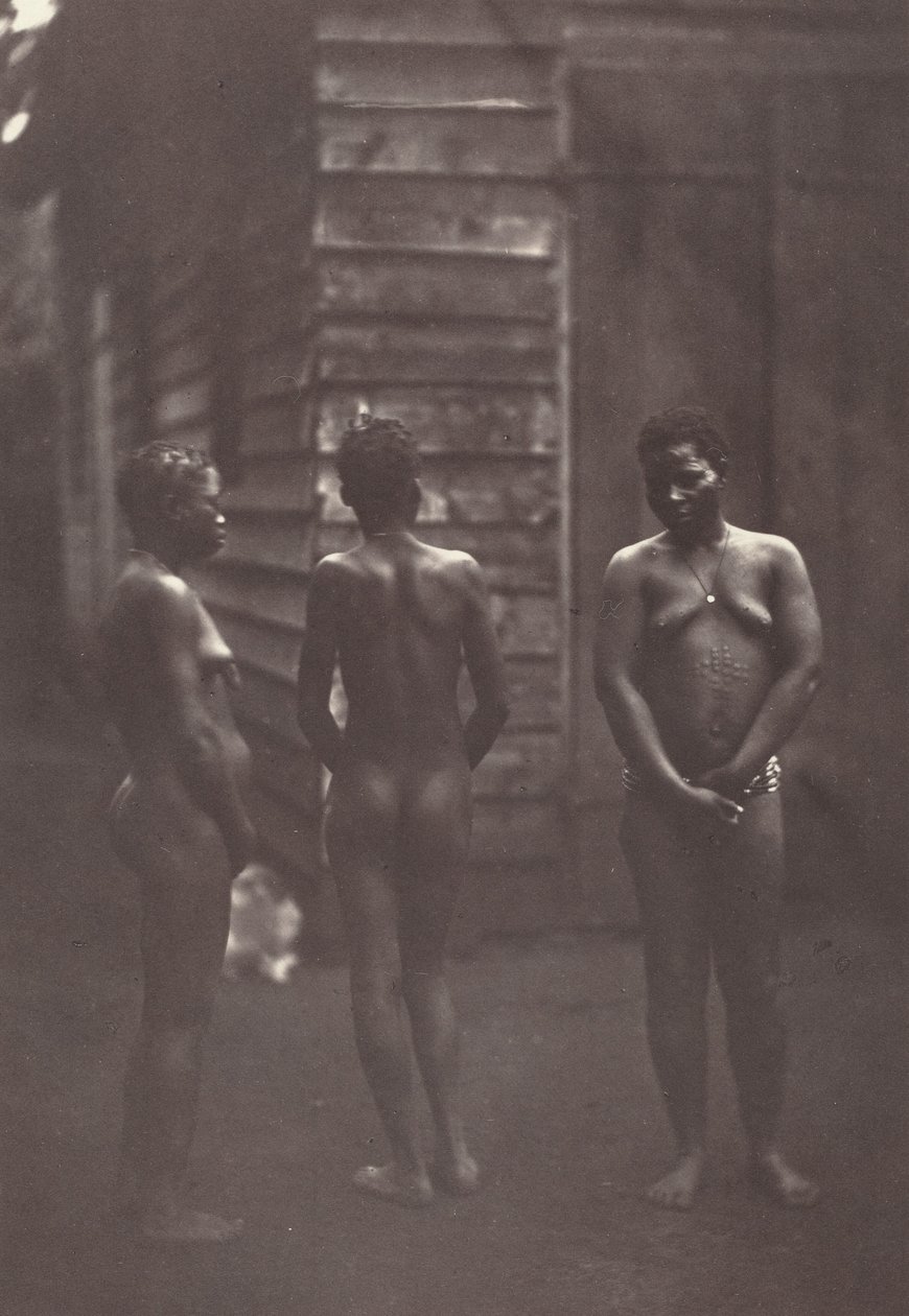 Três mulheres malgaxes (Prato 30),1863 (fotografia) de Désiré Charnay