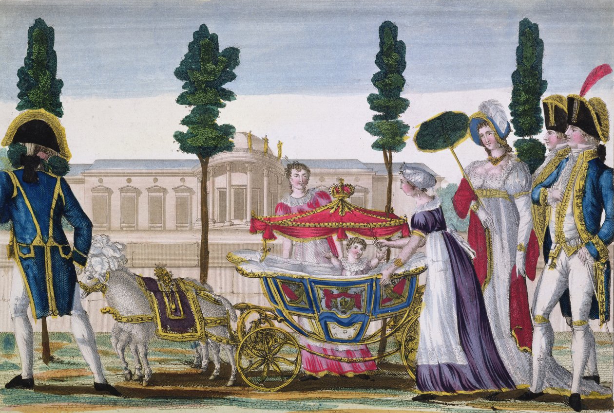 Andando com o rei de Roma (1811-32) no terraço das Tulherias, c.1812 de Dubois