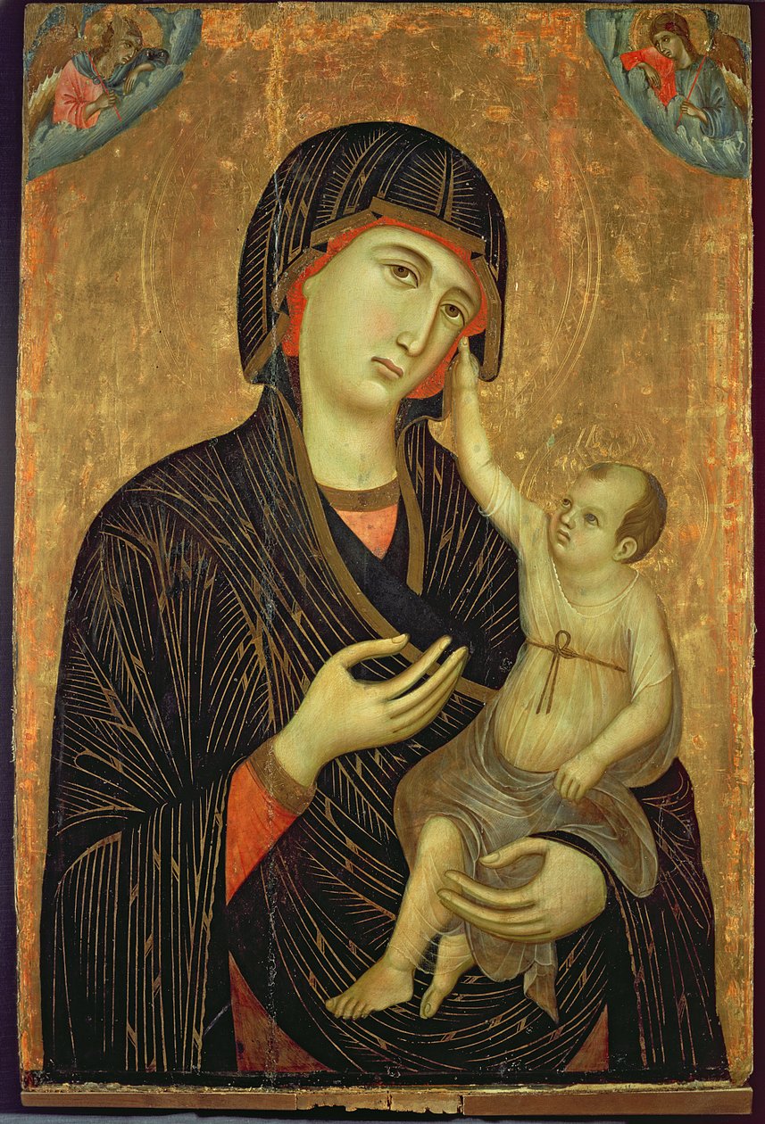 Crevole Madonna, c.1284 (A Virgem e o Menino com Anjos) de Duccio di Buoninsegna