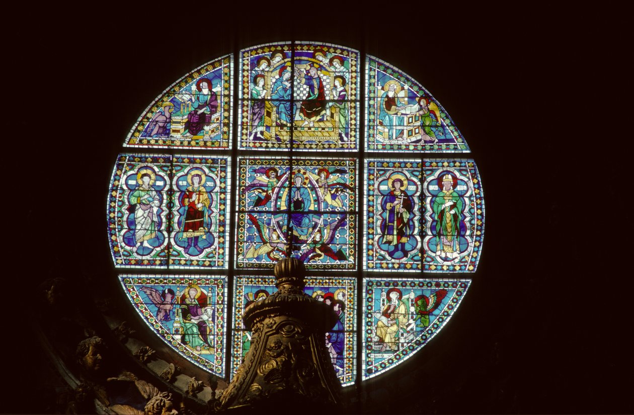 Janela rosa leste (vitral) de Duccio di Buoninsegna