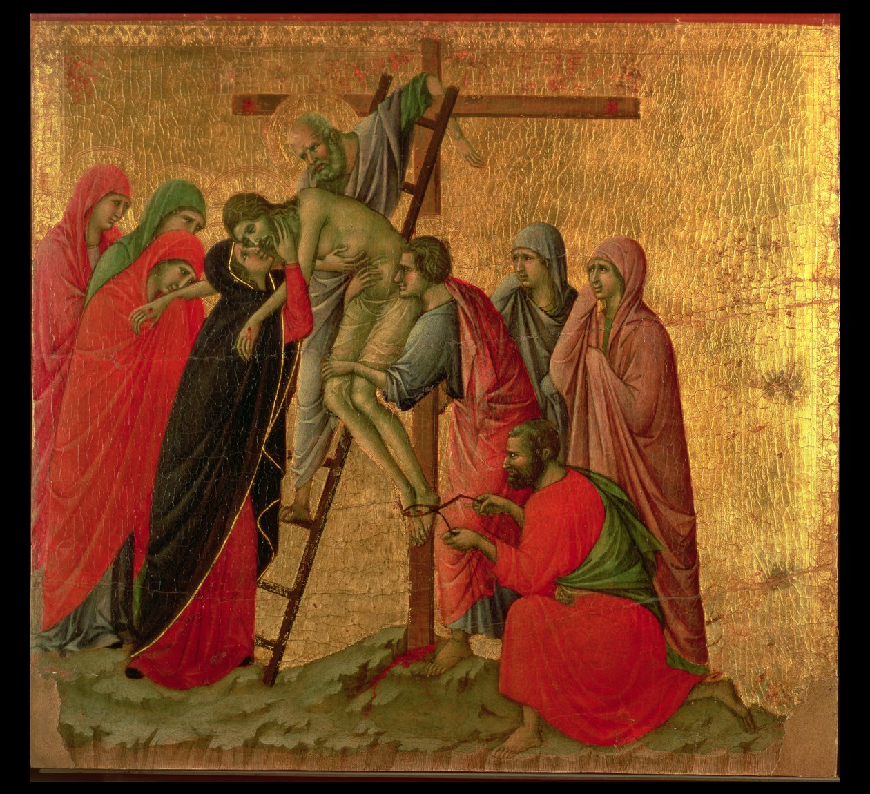 Maesta: Descida da Cruz, 1308-11 de Duccio di Buoninsegna