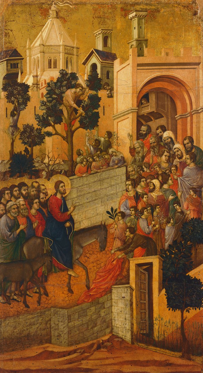 Maesta: Entrada em Jerusalém, 1308-11 de Duccio di Buoninsegna