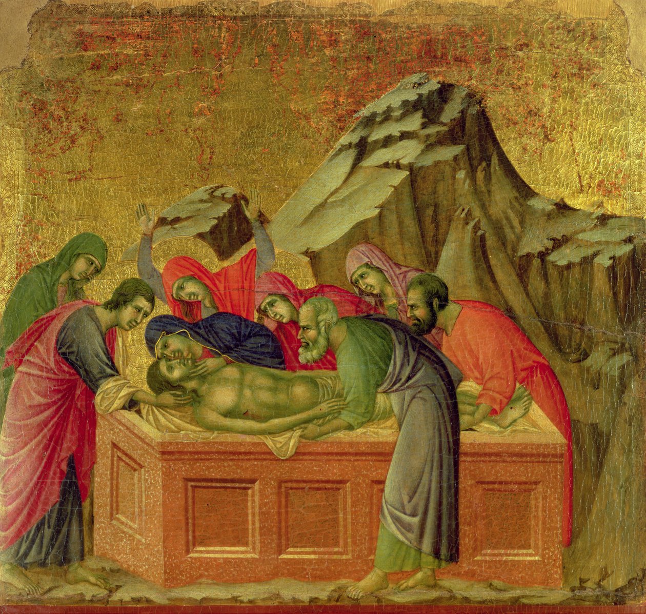Maesta: O Enterro de Cristo, 1308-11 de Duccio di Buoninsegna
