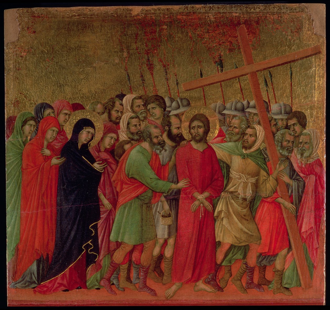 Maesta: O caminho para o Calvário, 1308-11 de Duccio di Buoninsegna