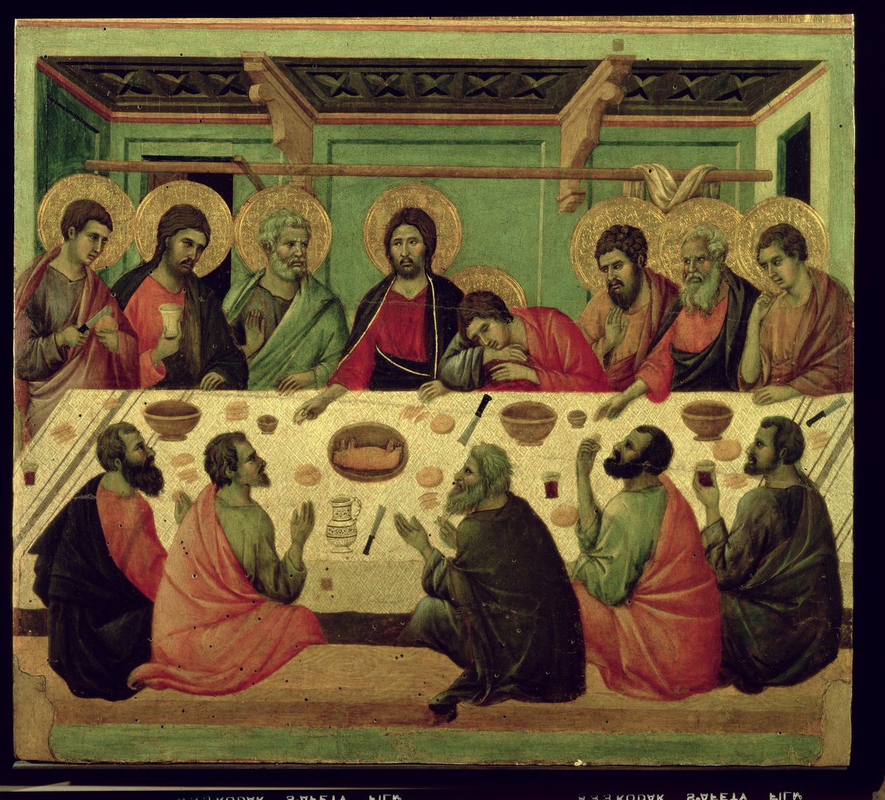 A Última Ceia, do Retábulo da Paixão de Duccio di Buoninsegna