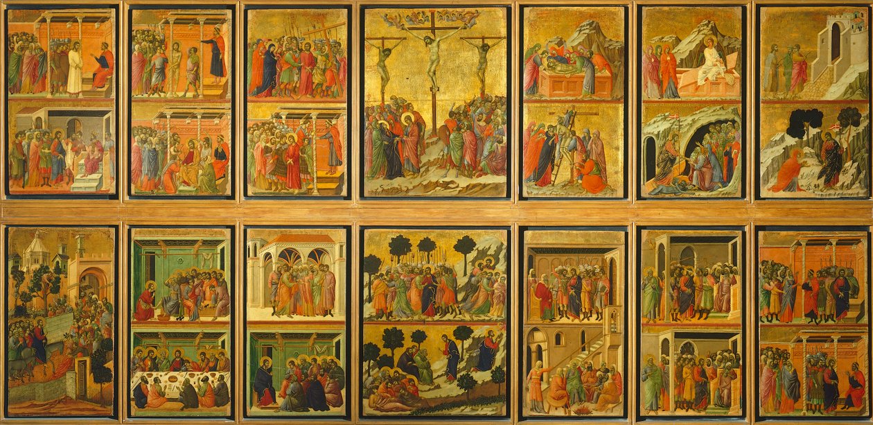 Episódios da Paixão e Ressurreição de Cristo, superfície invertida da Maesta