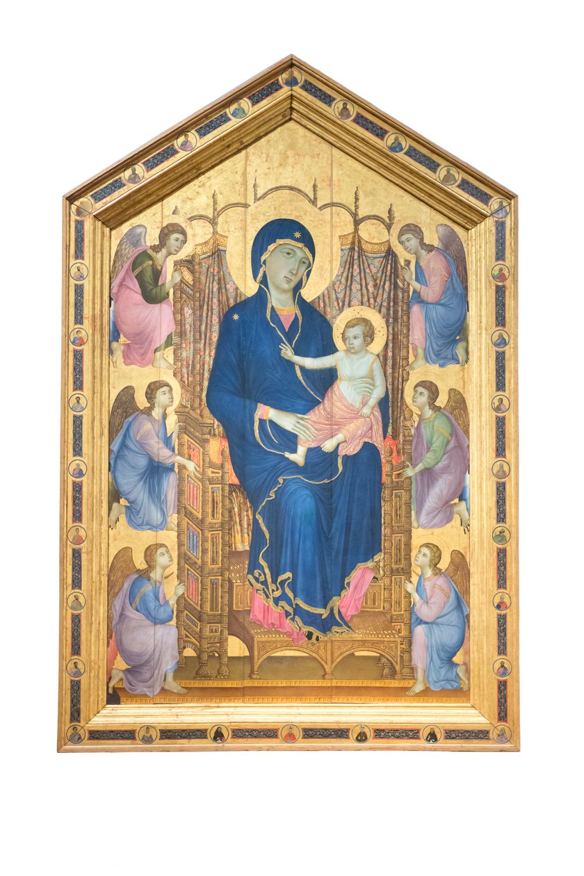 Madonna e Criança entronizadas com anjos de Duccio di Buoninsegna
