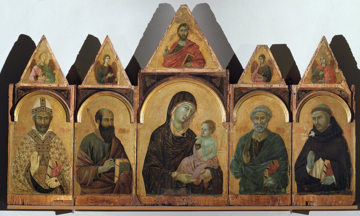Polyptych n 28 (Políptico de Siena) - óleo sobre painel de Duccio di Buoninsegna