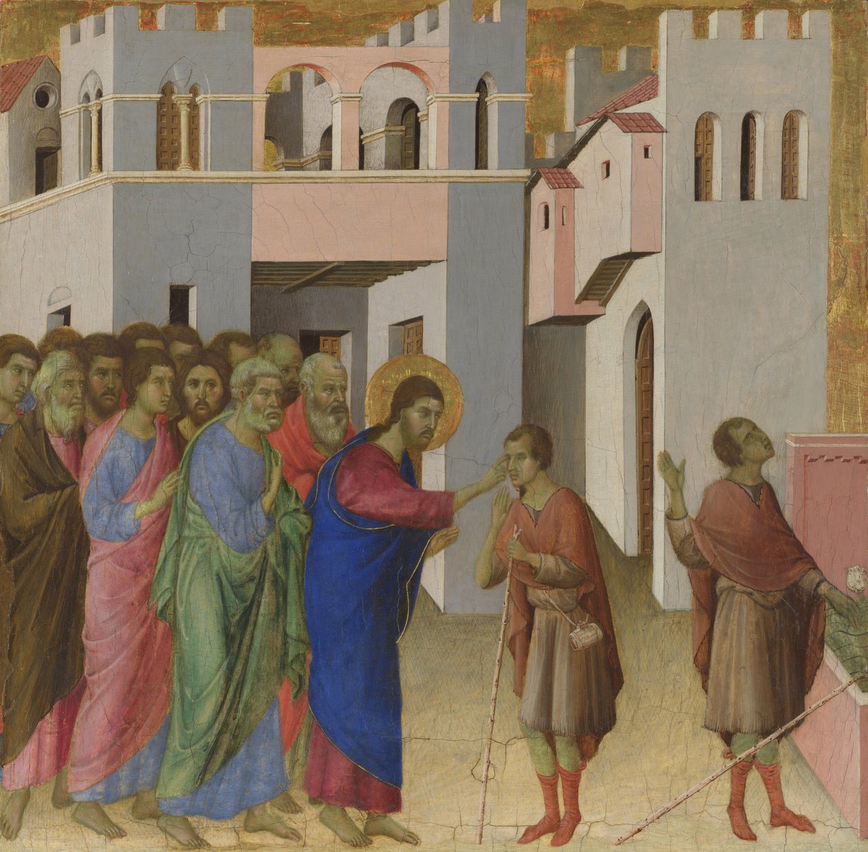 A cura do homem nascido cego, ca 1308-1311 de Duccio di Buoninsegna