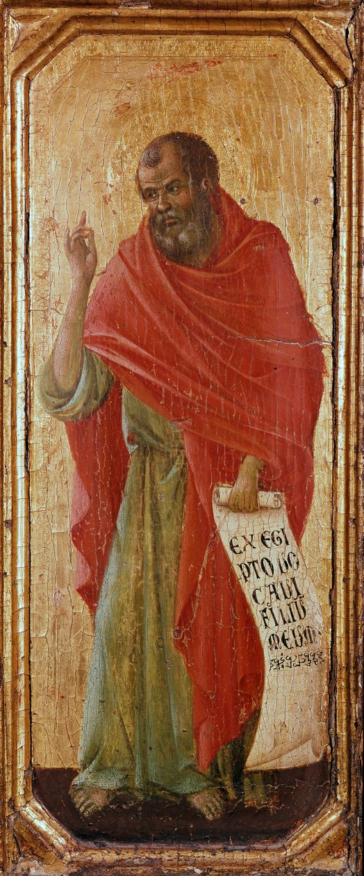 The Prophet Hosee Detrempe on wood by Duccio di Buoninsegna (1255-1318/9) 1308-1311 Dim. 42,5x16 cm Siena, Museum of the Metropolitan Opera de Duccio di Buoninsegna