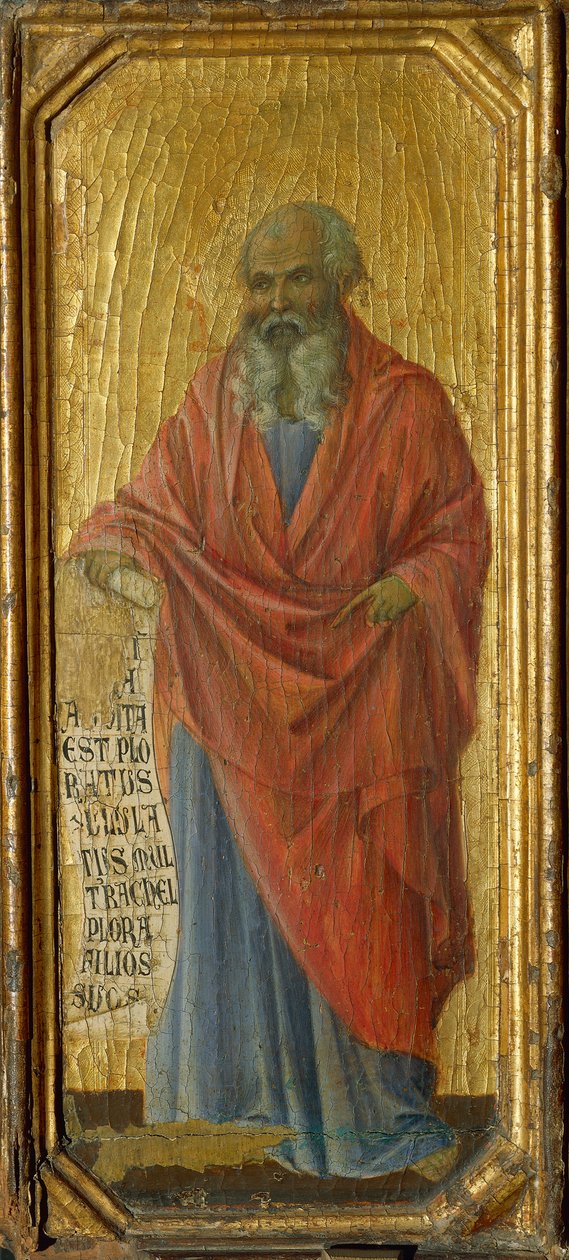 O profeta Jeremias, detalhe da predella da Maesta