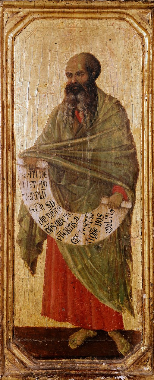 O profeta Malachie Detrempe sobre madeira por Duccio di Buoninsegna (1255-1318/9) 1308-1311 Dim. 42,5x16 cm Siena, Museo del l 