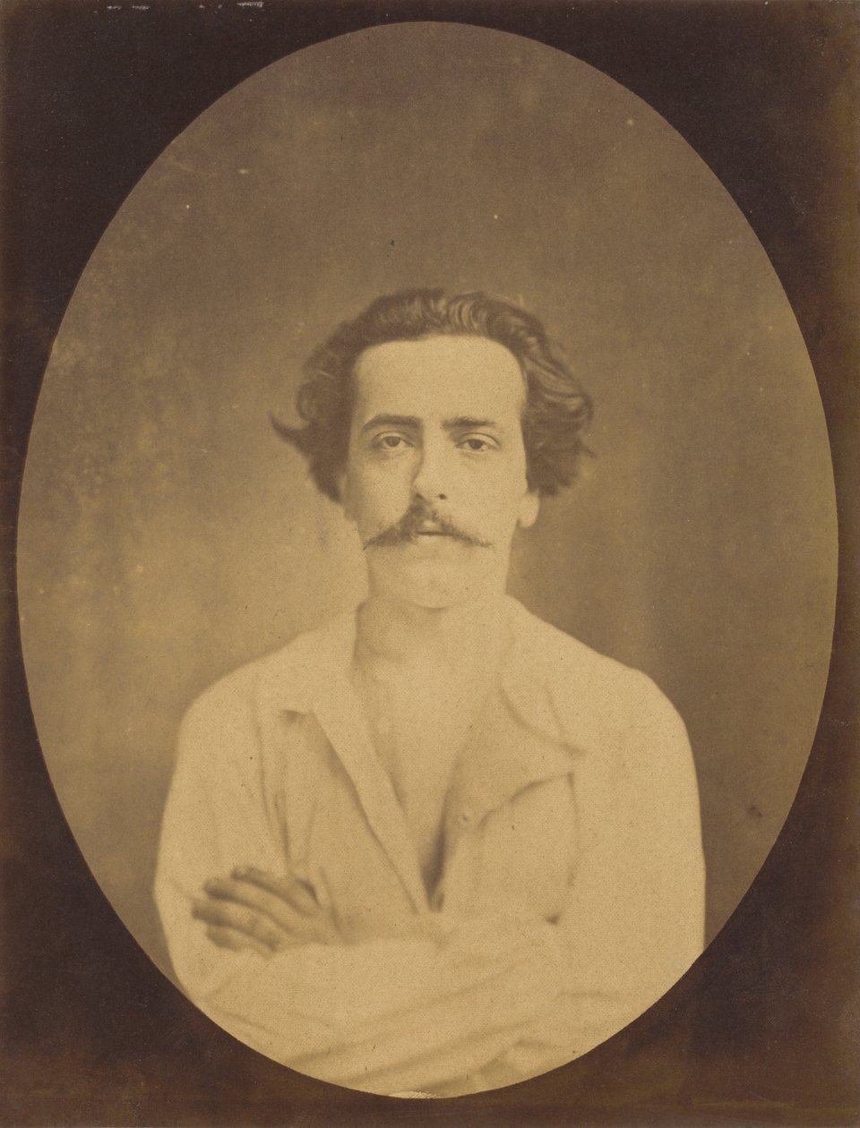 Rosto em repouso, 1854-1856, impresso em 1862. de Duchenne de Boulogne